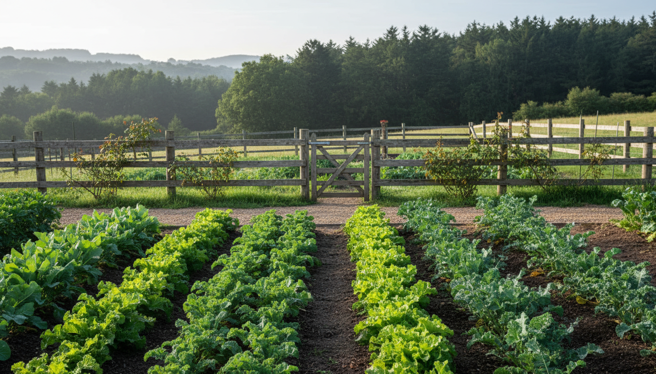 Flourishing organic micro-farm garden