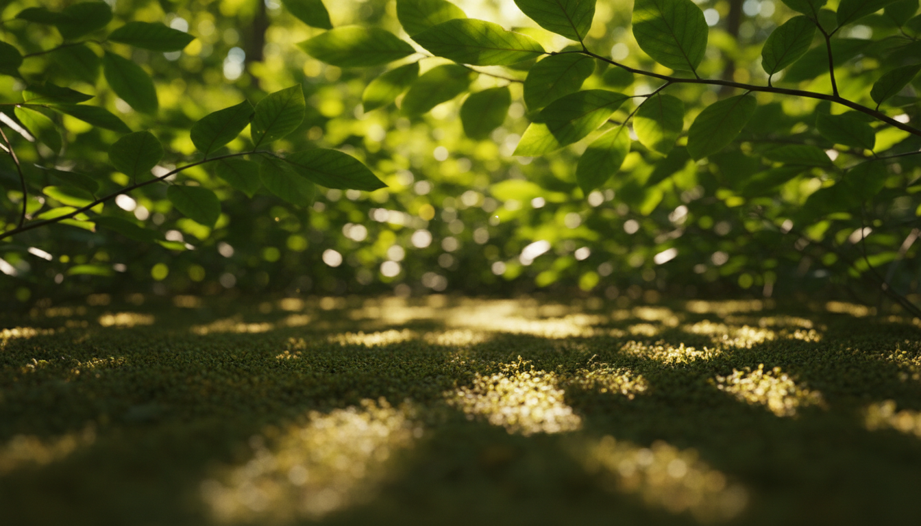Abstract tranquil nature scene with dappled sunlight
