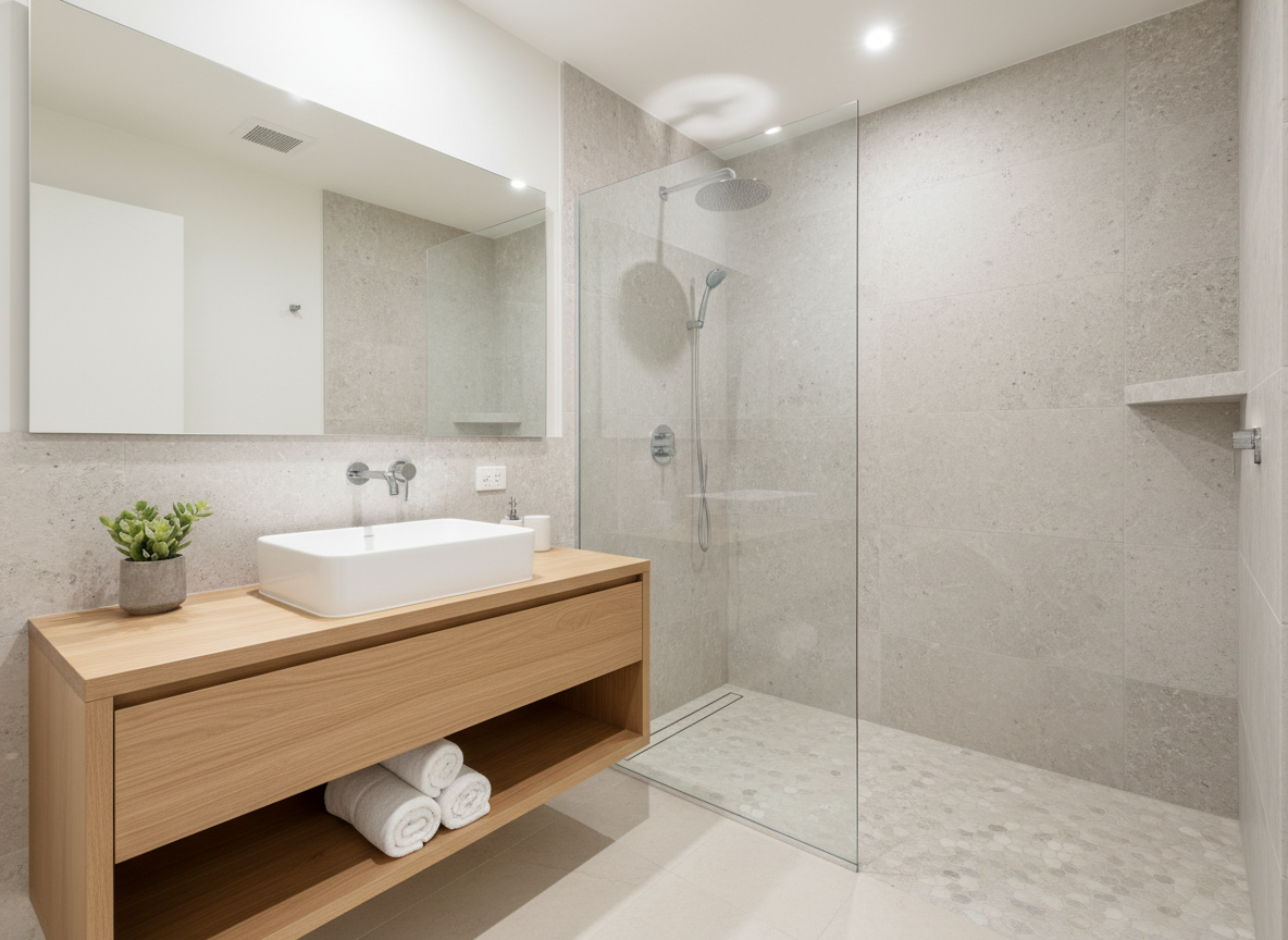 Modern clean spacious en-suite bathroom